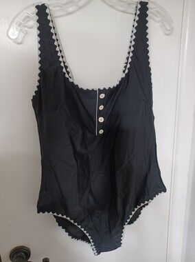 BMJL Black One-Piece Swimsuit with Contrast Trim L
